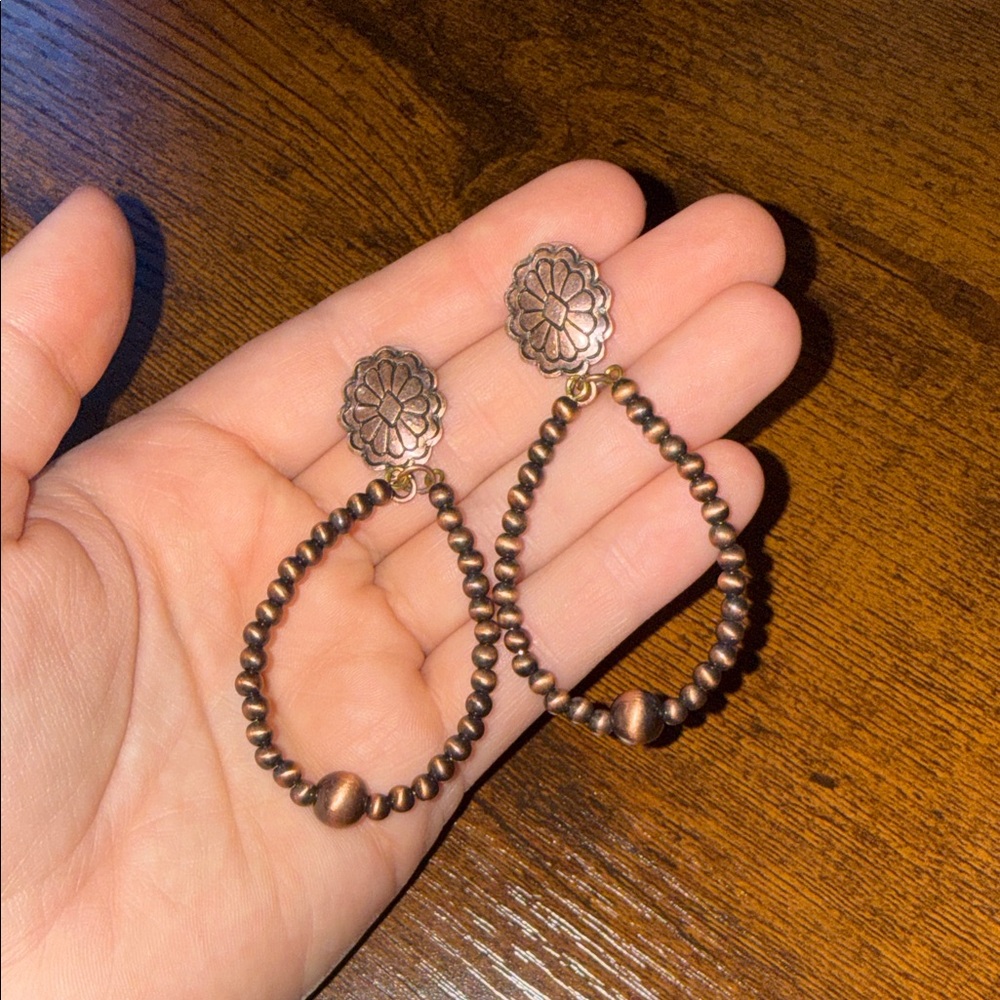 Faux Navajo pearl earrings